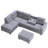 104" Wide Sectional Sofa with Reversible Chaise Lounge, L-Shaped Couch with Storage Ottoman and Cup Holders, Modern Sectional Sofa Couch-57857761