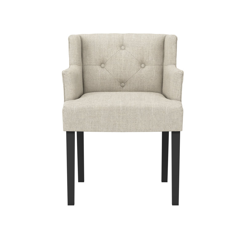 SHAY WINGED DINING CHAIR WITH ARMS, Stone