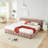 Chenille Upholstered King Bed With Storage Drawer And Solid Frame-159755246