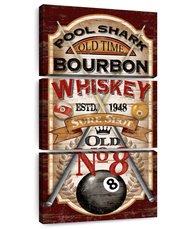 Pool Shark Whisky, H 32 po x l 15 po