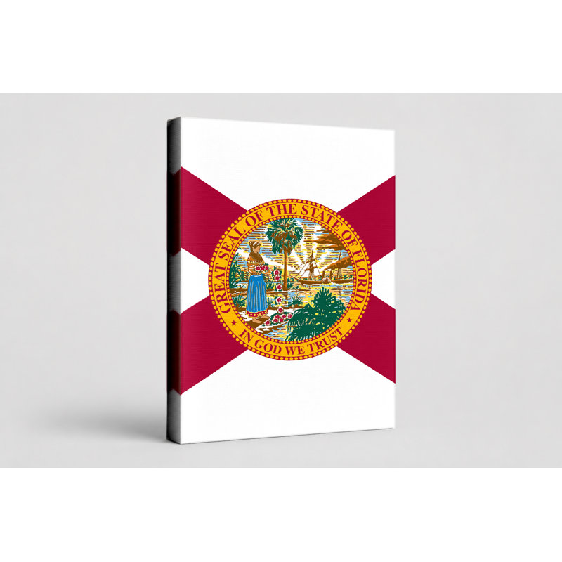 Florida State Flag - Portrait, art mural sur toile, 20" W x 30" H