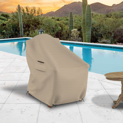 Housse imperméable pour chaise Adirondack, housse pour mobilier d'extérieur robuste avec cordon, boucles, évent, tissu durable (beige, l 40 po x P 37 po x H 30 po)