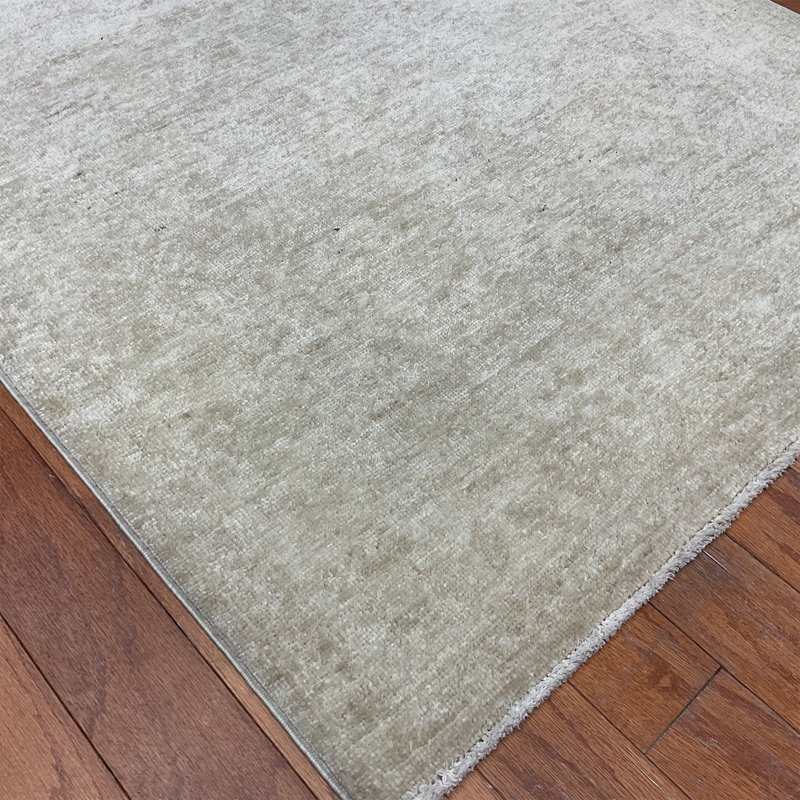  Handmade Whitewashed Oushak Wool Rug