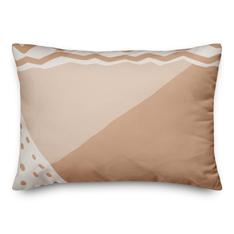 Coussin lombaire intérieur / extérieur abstrait, Brun clair