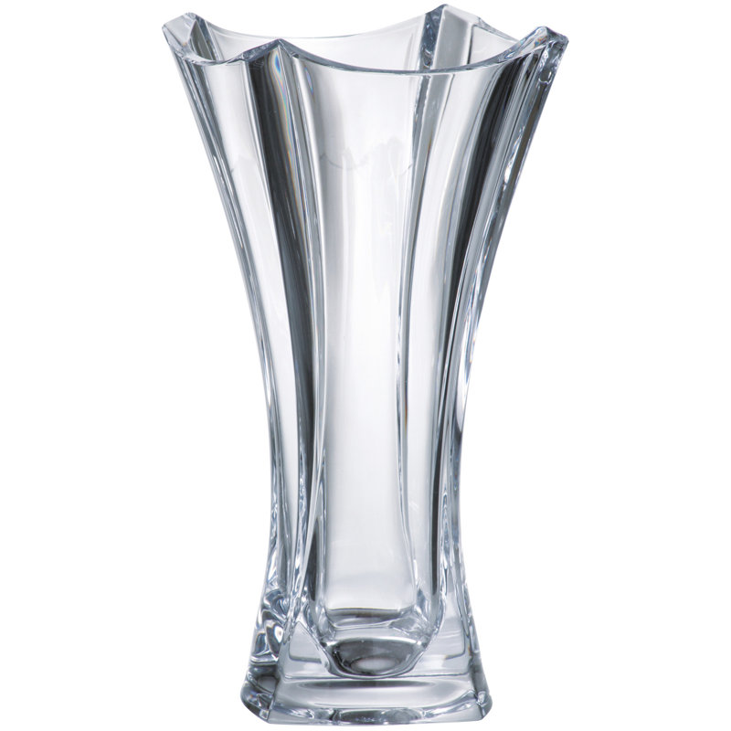 Crystalline Crystal Table Vase, 13.75" H x 7.1" W x 7.1" D