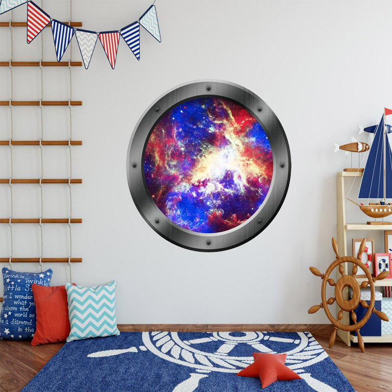 Adhésif décoratif pour fenêtre en forme d’espace à l’extérieur Stecker Universe, H 14 po x L 14 po