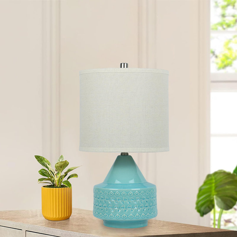 Claven Ceramic Table Lamp, Blue