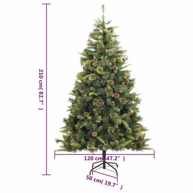 Arbre de Noël artificiel éclairé, 7.9 ft