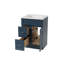 Meuble-lavabo simple 24 po en bois massif avec comptoir en quartz de Carrare-119182860