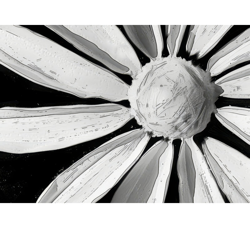 Desaturated Flower - White Canvas Art for Home Decor