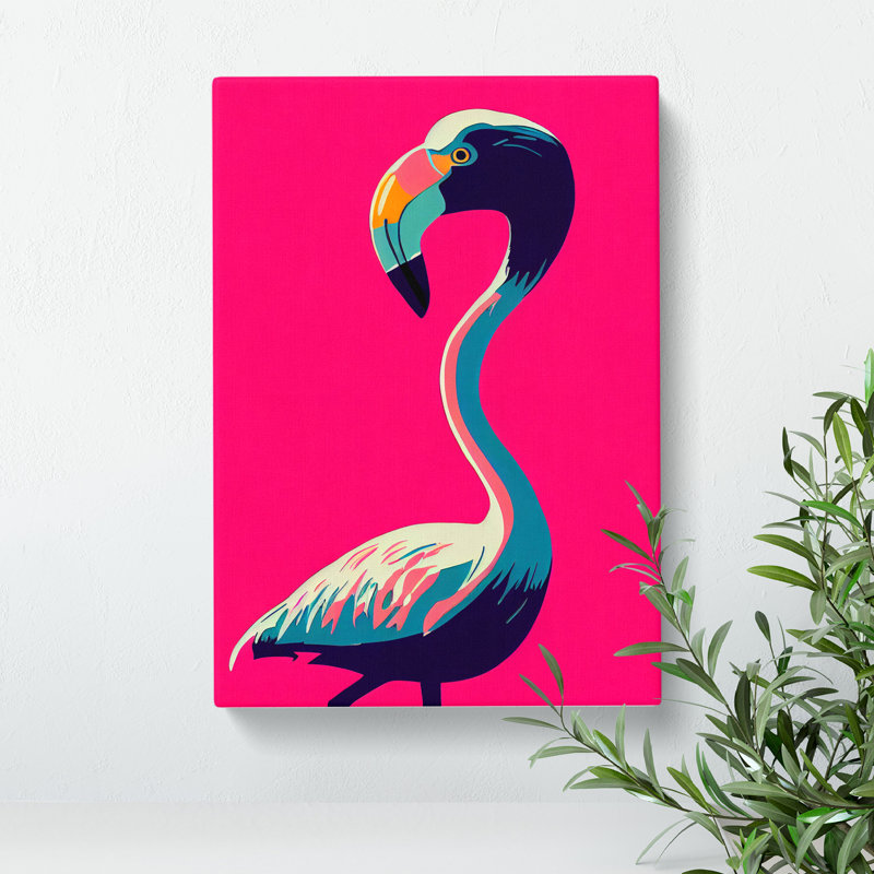 Unique Flamingo - Wrapped Canvas, 50cm H x 35cm W x 3cm D