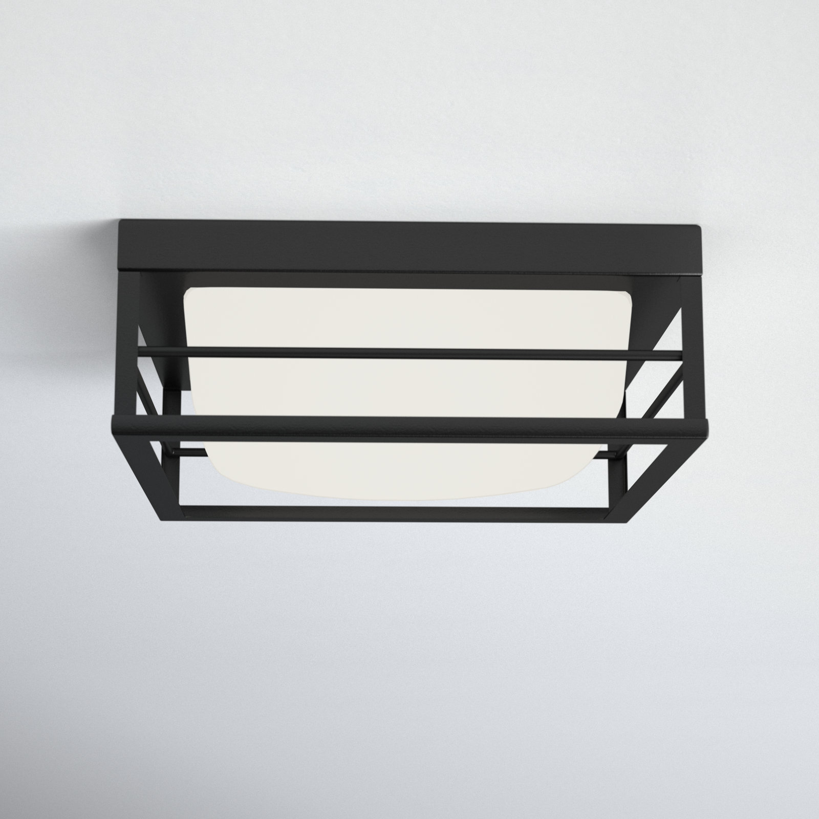 Krista Single Light Glass LED Flush Mount, Midnight Black, 3.75" H x 10" W x 10" D