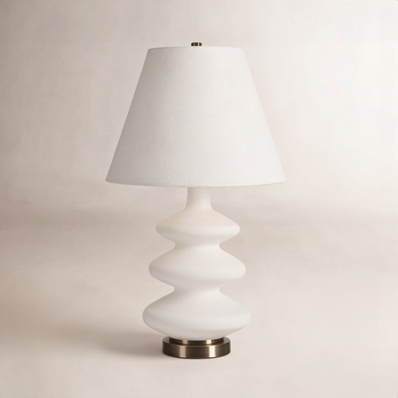 Danelea Glass Table Lamp, Pure White