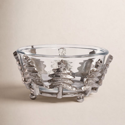 Aayza Glass and Metal Serving Bowl