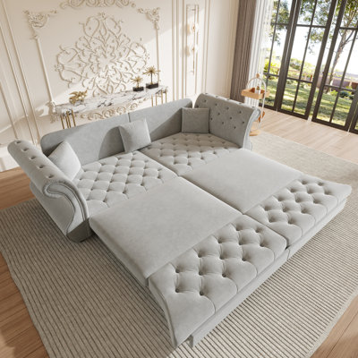Oversized  Chesterfield Pull Out Sofa Bed