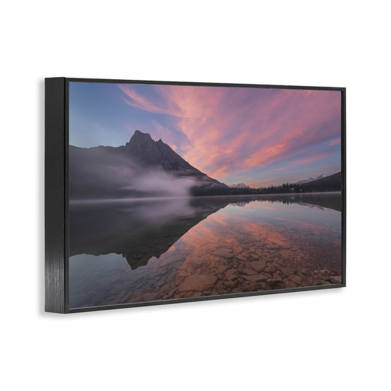  «Emerald Lake Sunset», estampe numérique par Alan Majchrowicz, H 12 po x l 18 po, Giclée encadrée noir minuit