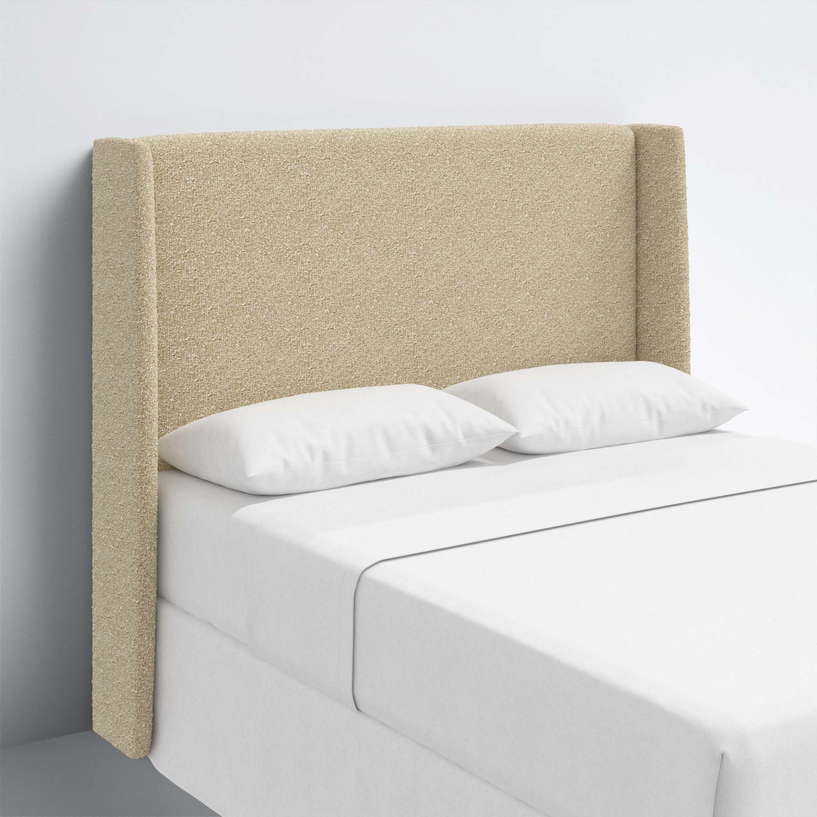 Upholstered Headboard, Classic Buff Boucle, Queen