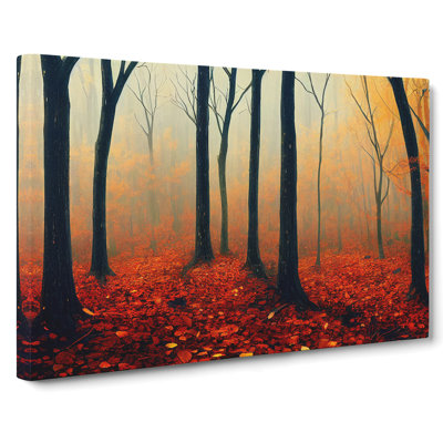 Seductive Autumn Forest - Wrapped Canvas