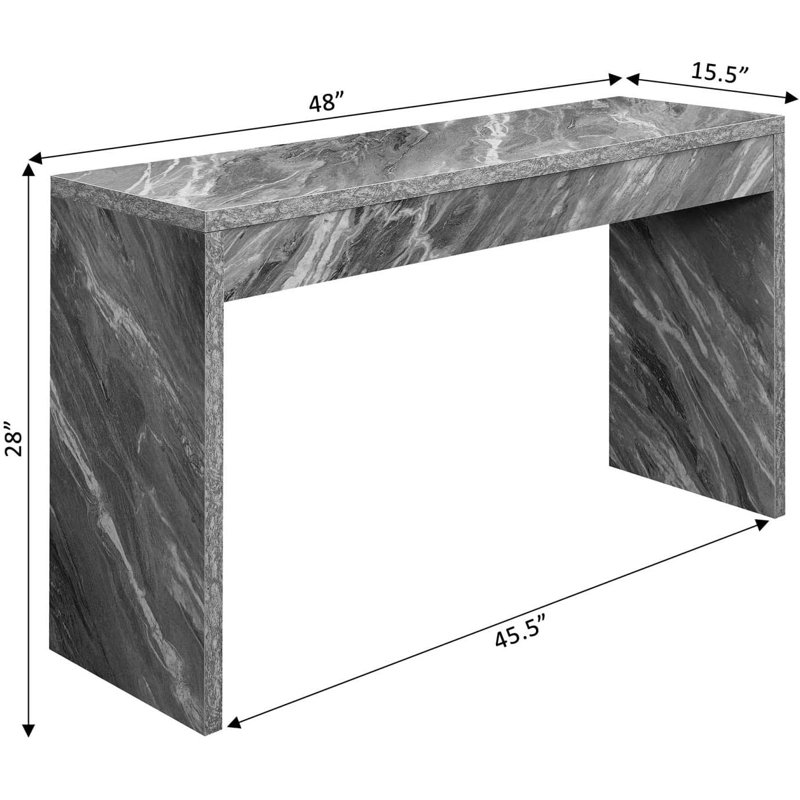 Cammock 121.92cm Console Table, Gray Faux Marble