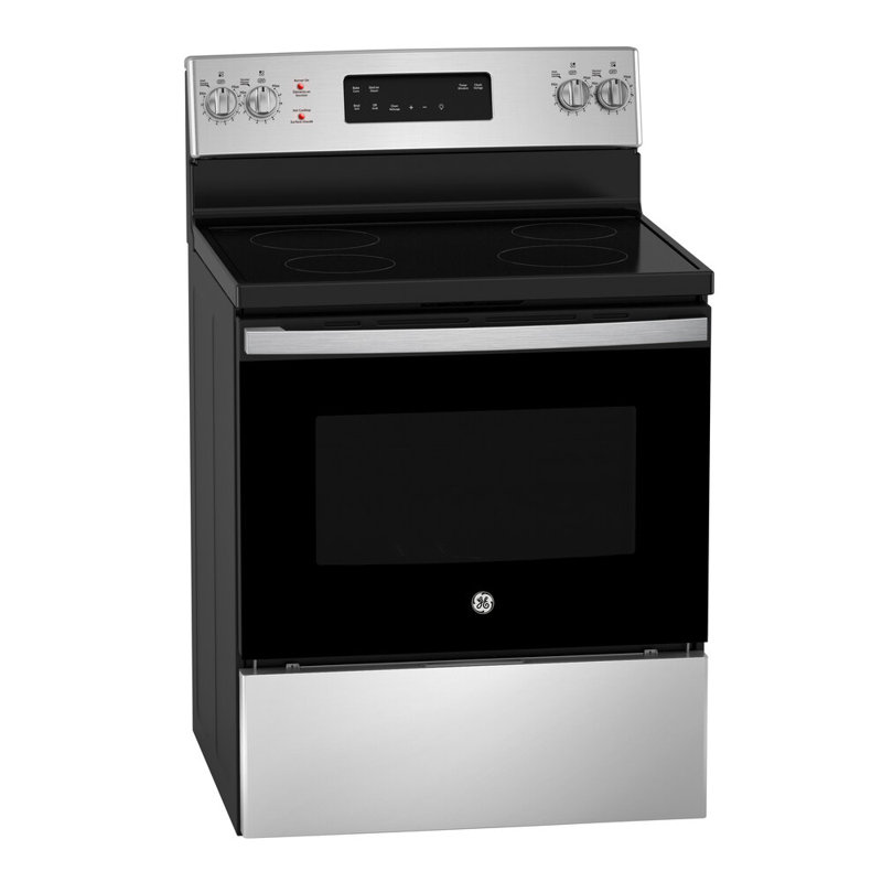 Ge 30" Electric Freestanding Range With Storage Drawer  - Jcb630svss, Stainless Steel