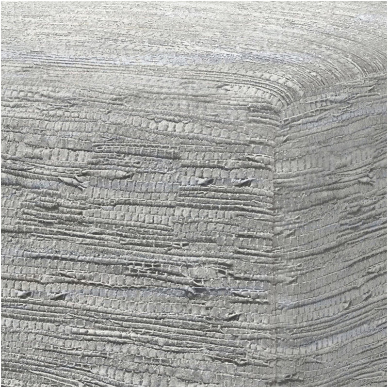 Fredrik - Square Pouf - Cream, Grey Fabric