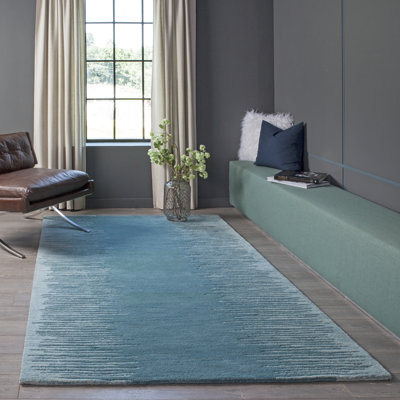 Tapis rayé en laine touffeté à la main Isaias