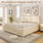Platform Bed with 4 Storage Drawers, Upholstered Corduroy-524643602