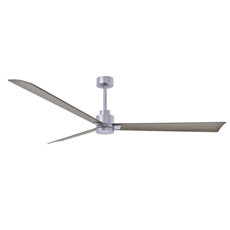 Ventilateur de plafond Alessandra 72, Nickel brossé, Ton bois de frêne gris