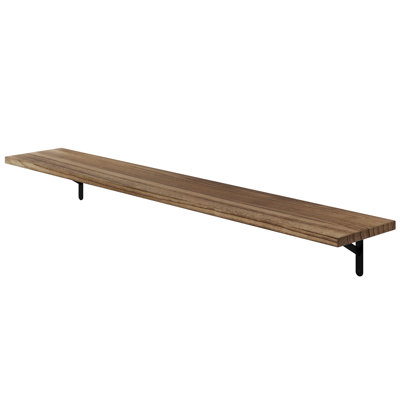 60" X 10" Wall Bookshelf, Floating Shelf For Living Room & Home Office Decor, Wall Mounted Shelf, Hanging Shelf For Wall, 1" Thick Real Wood Board, Burnt