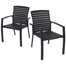 Moriya Aluminum/Plastic Outdoor Stackable Dining Armchair (Set of 2)