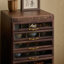Armoire à bijoux rectangulaire en bois massif noisette