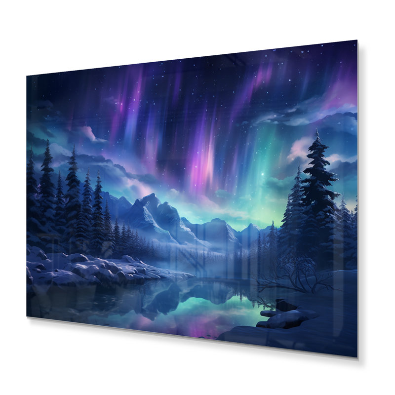 Northern Lights I - Aurore boréale, reproduction sur métal, H 12 po x l 20 po