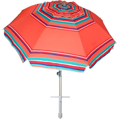 Beach Umbrella With Sand Anchor & Tilt Sun Shelter  Protection Outdoor Sunshade Umbrellas Carry Bag For Patio Garden Pool Backyard