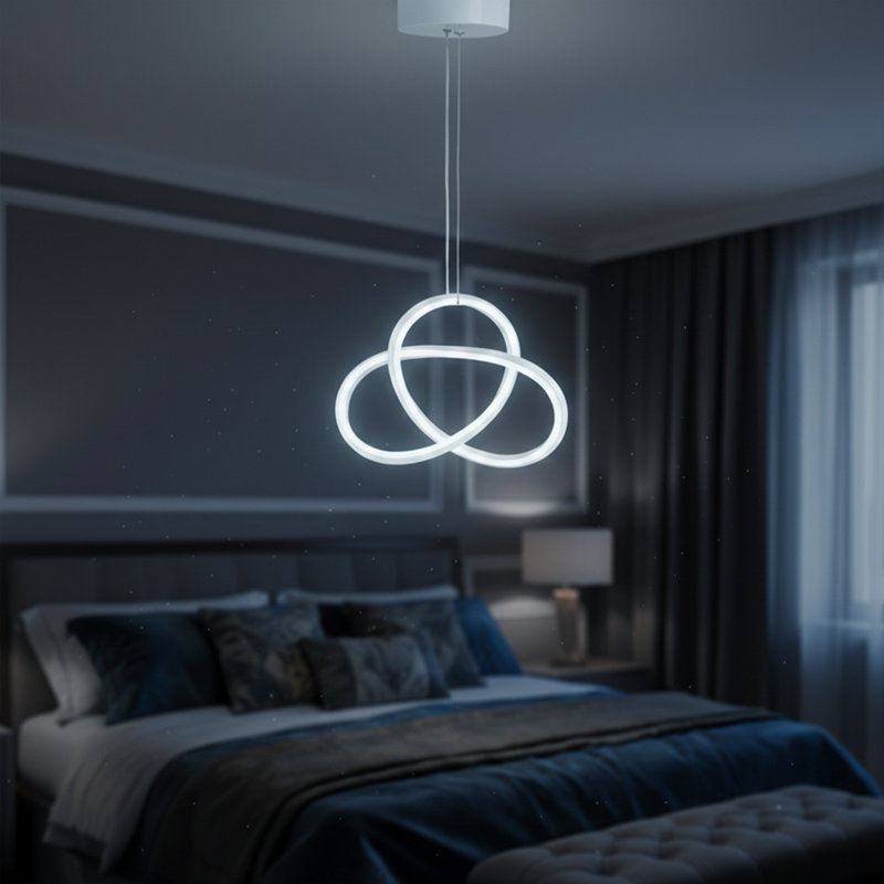 Lustre contemporain DEL Infinity, Blanc