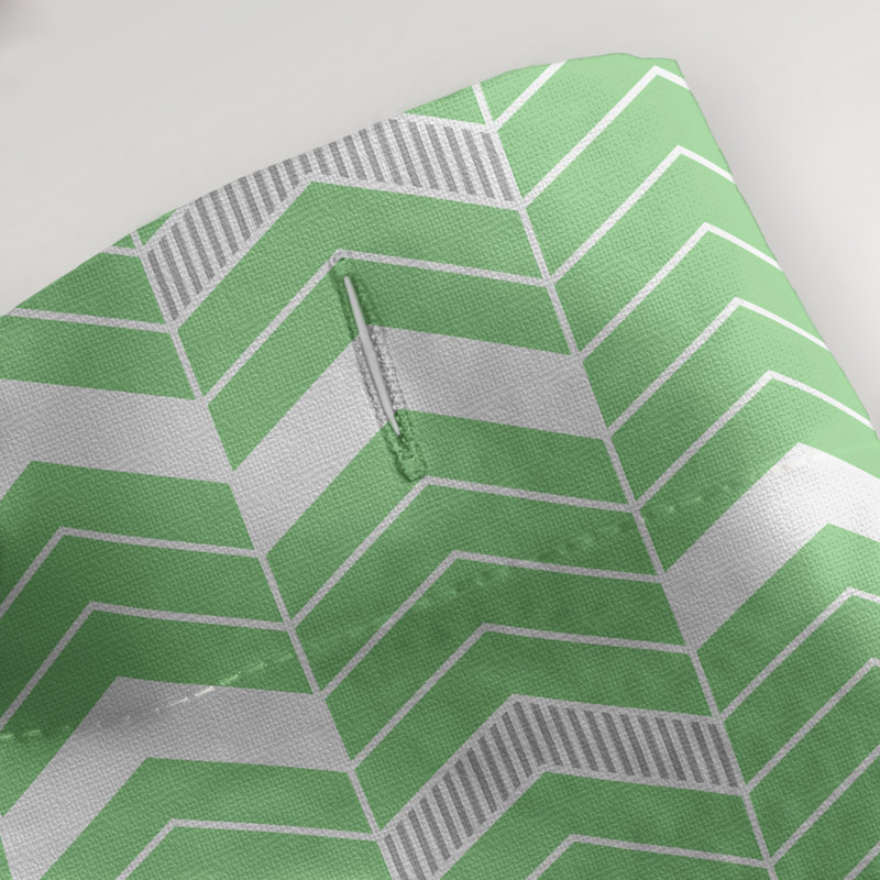 Rideau de douche simple à chevrons, Vert / Gris
