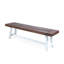 Bancs d'extérieur Carlisle, brun foncé sablé + blanc (ensemble de 2)-24344961