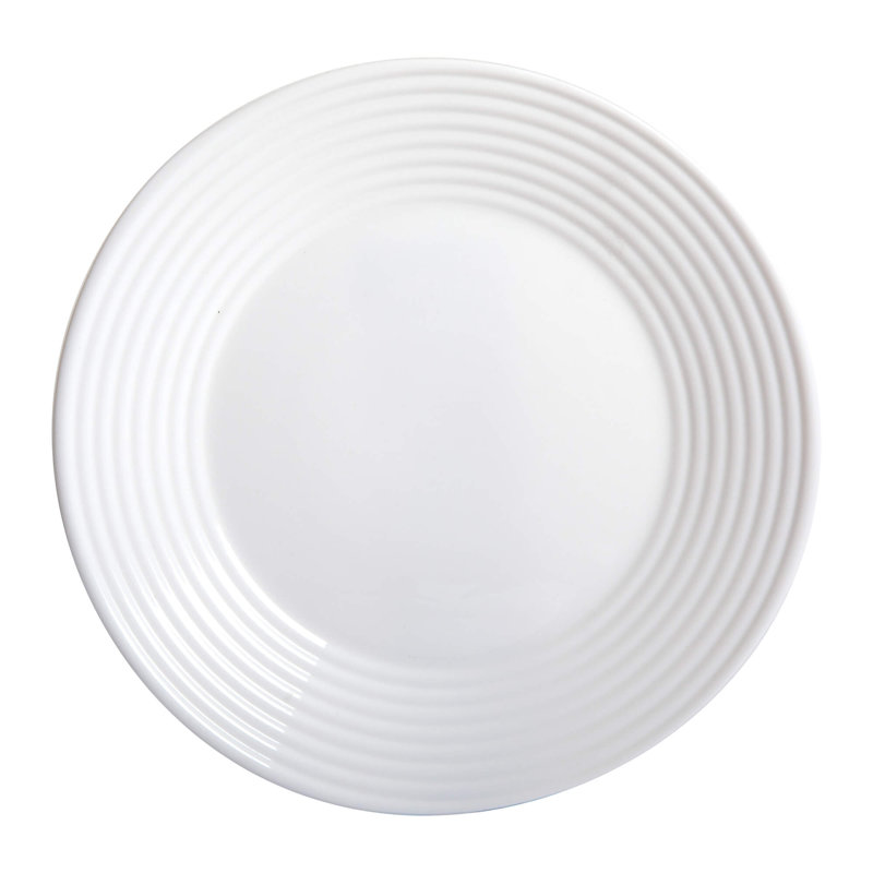 Service de table 12 pièces Gibson Ultra, blanc, verre trempé opale