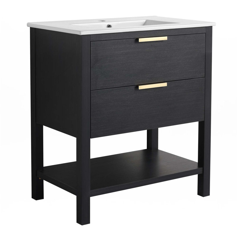 Meuble-lavabo 30 po avec lavabo et 2 tiroirs à fermeture en douceur