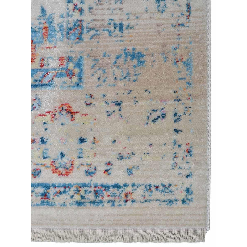 Crayton Machine Made Polyester Area Rugs - Rectangle, Multicolor, Oriental Design, Low Pile Machine Made Area Rugs for Living Room, Bed Room