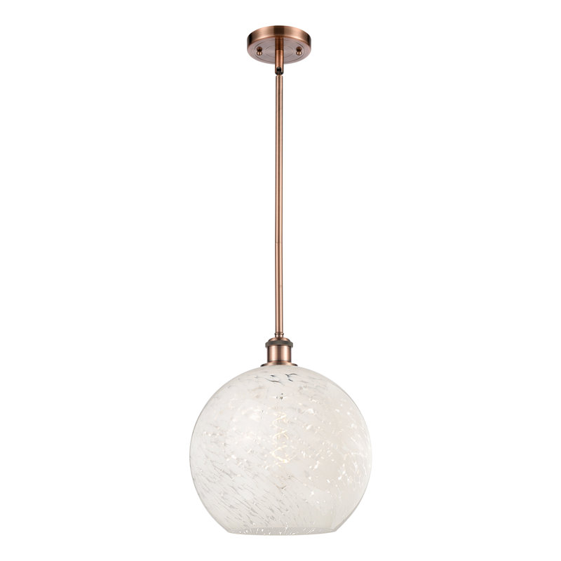 Luminaire suspendu 1 lumière Ballston Mouchette-516-G1216, H 13,5 po x l 12 po x P 12 po, Cuivre antique