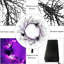 Halloween 24 Inch Black Spider Artificial Wreath With Purple Lights, Spooky Front Door Decorations For Indoor Outdoor Holiday Party