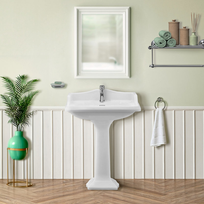 Waterhaus 1 Handle Deck Mouted Standard Bathroom Faucet, Polished