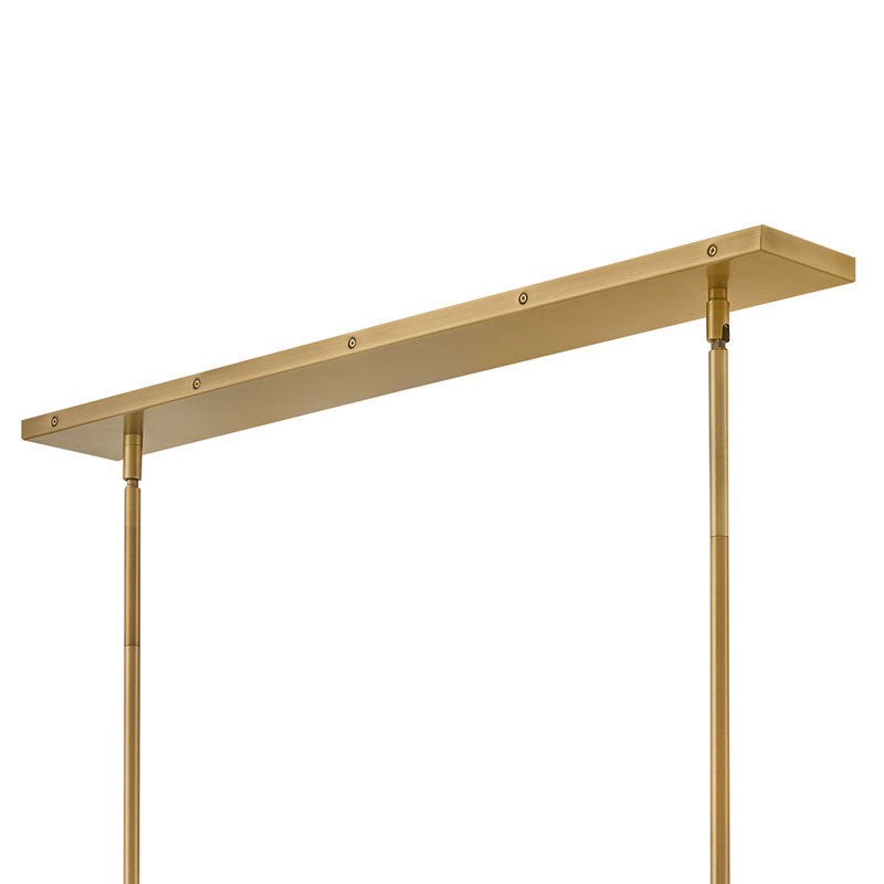 Nala Eight-Light Linear Chandelier w/ Multi-Faceted Optic Crystal Glass, Heritage Brass