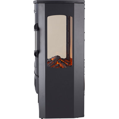 Cambridge 3 Panel Freestanding Electric Fireplace in Black