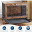Meuble pour chien 26 po à double porte en bois avec roulettes verrouillables