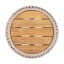 Table d'appoint en bois d'acacia avec base en corde beige - finition teck clair, décor côtier moderne pour la terrasse, le jardin, le balcon et l'intérieur-410827554-410827555