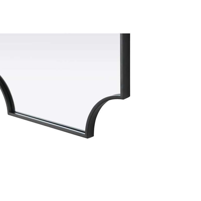 Notched Metal Mirror 22x36 inch in Black, Black, 36" x 22"