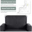 Fauteuil d'appoint moderne Redi avec accoudoirs en tissu lin gris foncé-302712033