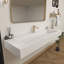 Lavabo de salle de bain vasque rectangulaire en pierre blanche avec trop-plein Akeya