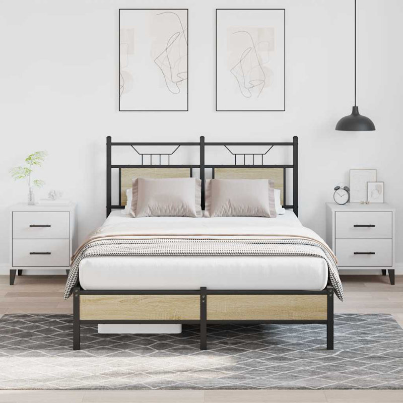 Bed, Small Double (4'), Sonoma Oak